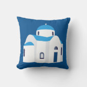 ギリシャ島サントリーニブルードームチャーチ クッション (正面)