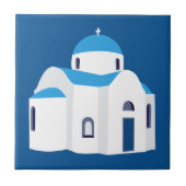 ギリシャ島サントリーニブルードームチャーチ タイル (正面)