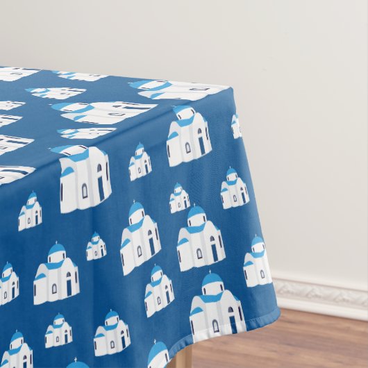ギリシャ島サントリーニブルードームチャーチ テーブルクロス (インサイチュ)