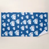 ギリシャ島サントリーニブルードームチャーチ ビーチタオル (正面)