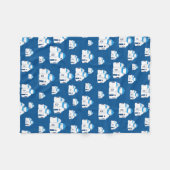 ギリシャ島サントリーニブルードームチャーチ フリースブランケット (正面(横))