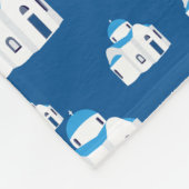 ギリシャ島サントリーニブルードームチャーチ フリースブランケット (角)