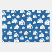 ギリシャ島サントリーニブルードームチャーチ ラッピングペーパーシート (正面)