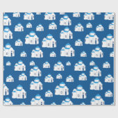 ギリシャ島サントリーニブルードームチャーチ ラッピングペーパー (フラット)