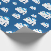 ギリシャ島サントリーニブルードームチャーチ ラッピングペーパー (角)