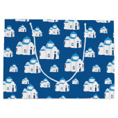 ギリシャ島サントリーニブルードームチャーチ ラージペーパーバッグ (裏面)