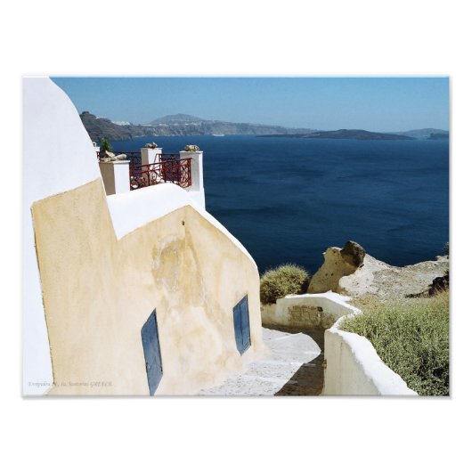 ギリシャ島サントリーニプリント フォトプリント            (正面)