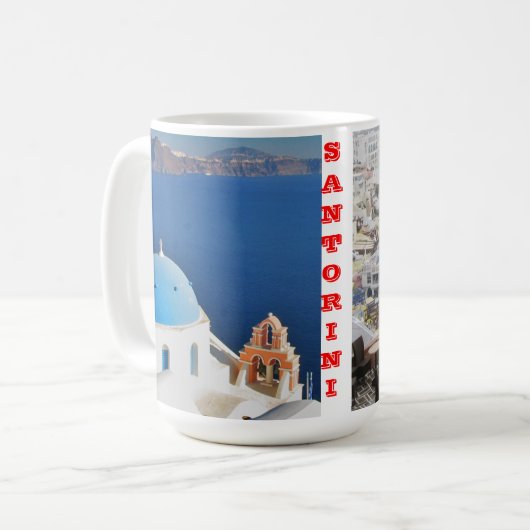 ギリシャ島サントリーニマグ コーヒーマグカップ (正面左)