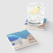 ギリシャ島サントリーニ ストーンコースター (横)