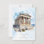 ギリシャ式RSVP応答カード 出欠カード (裏面)