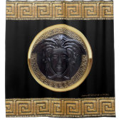 ギリシャ復興メドゥーサノワールのシャワーカーテン シャワーカーテン (正面)