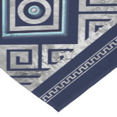 ギリシャ悪の目と蛇行鍵オーナメント ショートテーブルランナー (コーナー)