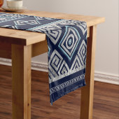 ギリシャ悪の目と蛇行鍵オーナメント ショートテーブルランナー (インサイチュ)