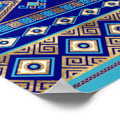 ギリシャ悪の目と蛇行鍵オーナメント ポスター (角)