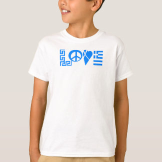 ギリシャ愛平和旗の青年ワイシャツ Tシャツ