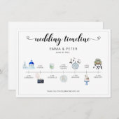 ギリシャ教会の結婚式の日タイムラインプログラム (正面/裏面)