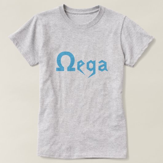 ギリシャ文字Ωegaギリシャ文字の最後の手紙 Tシャツ (デザイン正面)