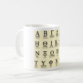 ギリシャ文字のギフト コーヒーマグカップ (正面左)