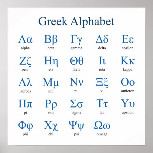 ギリシャ文字の四角いポスター ポスター (正面)