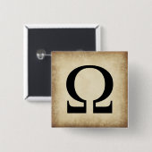 ギリシャ文字の手紙オメガ 缶バッジ (正面&裏面)