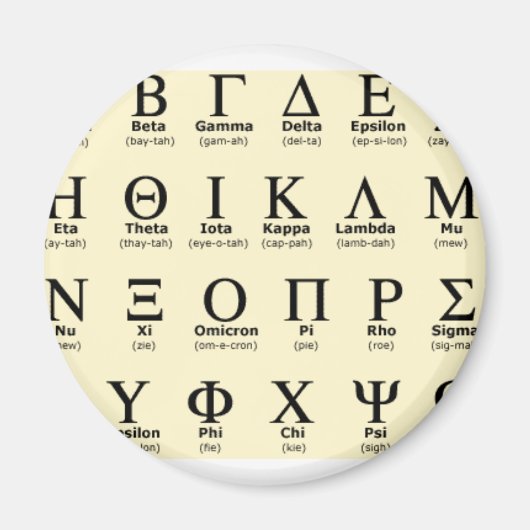 ギリシャ文字の贈り物 マグネット (正面)