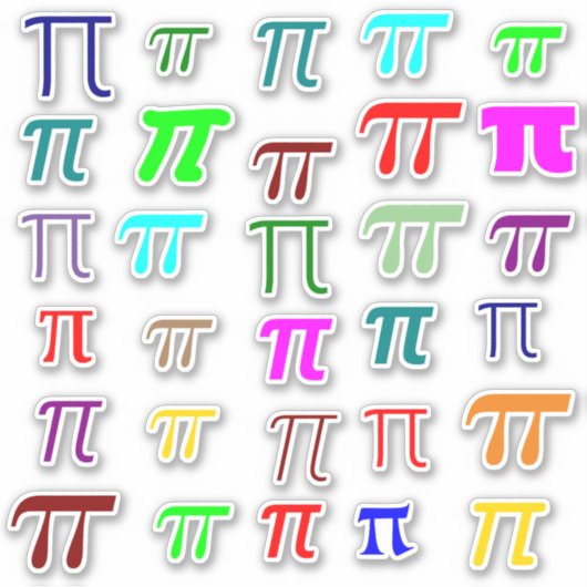 ギリシャ文字のPi (π)数学シンボルの多く シール (正面)