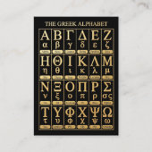 ギリシャ文字アルファベット書き取りカード一式 名刺 (正面)