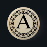 ギリシャ文字アルファベット 缶バッジ<br><div class="desc">その文字とクラシカル型枠では、ギリシャ語のアルファベットからオメガまで24文字が入っています。アルファはギリシャ文字の最初の文字ですこのデザインは、色の虹色に置き換えられる、古い紙背景上に表示されます。</div>