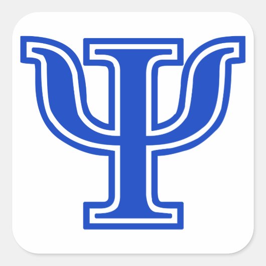 ギリシャ文字プシブルーモノグラムイニシャル スクエアシール (正面)