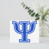 ギリシャ文字プシブルーモノグラムイニシャル ポストカード (スタンド正面)