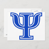 ギリシャ文字プシブルーモノグラムイニシャル ポストカード (正面/裏面)