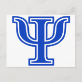 ギリシャ文字プシブルーモノグラムイニシャル ポストカード (正面)