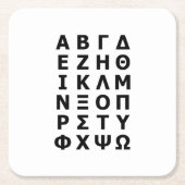 ギリシャ文字 スクエアペーパーコースター (正面)