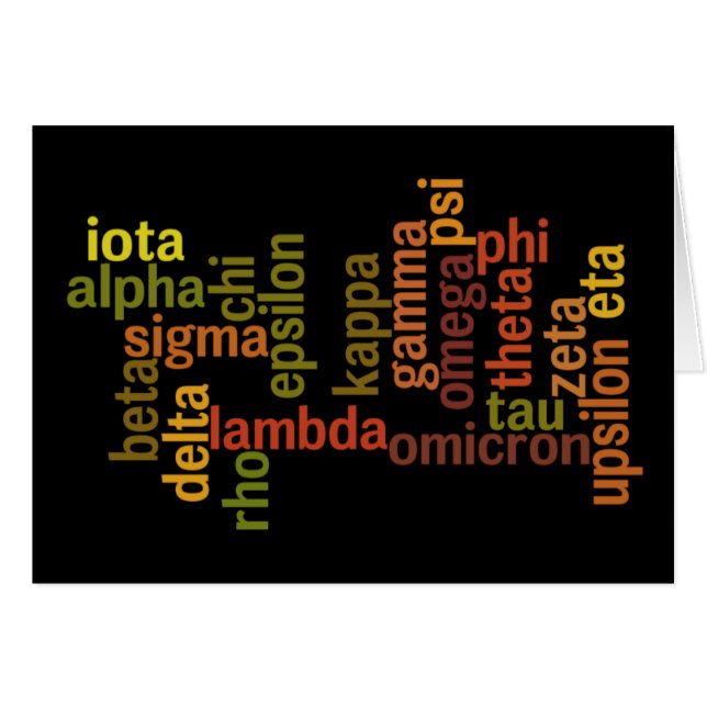 ギリシャ文字(単語の雲) (正面横)