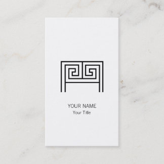 ギリシャ文字Mモノグラム ホワイト 名刺