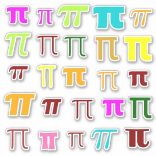 ギリシャ文字Pi (π)数学シンボルの多様性 シール