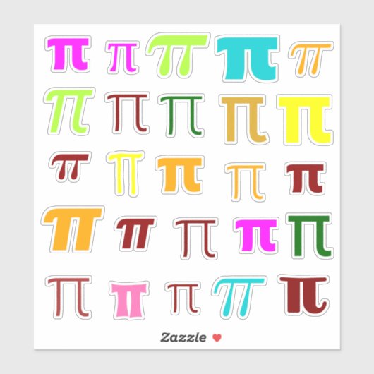 ギリシャ文字Pi (π)数学シンボルの多様性 シール (シート)