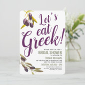 ギリシャ料理の試食会 |ブライダルシャワーサングリア招待状 招待状 (スタンド正面)