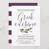 ギリシャ料理の試食会|ブライダルシャワー招待状 招待状 (正面/裏面)