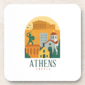 ギリシャ旅行ギフト パルテノン神殿 アクロポリス コースター (正面)