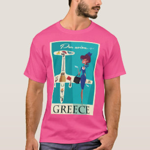 ギリシャ旅行ポスター Tシャツ