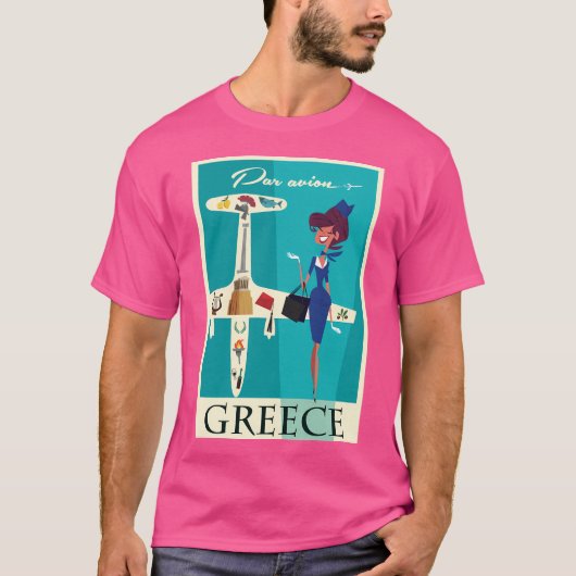 ギリシャ旅行ポスター Tシャツ (正面)