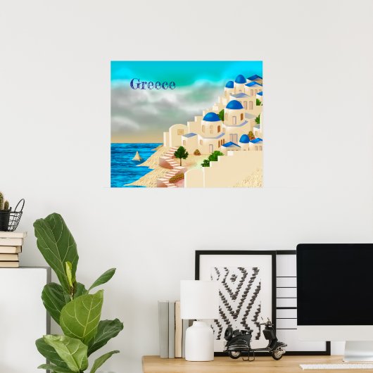 ギリシャ旅行 ポスター (ホームオフィス)