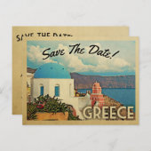 ギリシャ日付の保存ヴィンテージサントリーニ 案内ポストカード (正面/裏面)