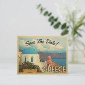 ギリシャ日付の保存ヴィンテージサントリーニ 案内ポストカード (スタンド正面)
