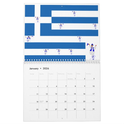 ギリシャ暦2023/ ΕΛΛΗΝΙΚΟ ΗΜΕΡΟΛΟΓΙΑΚΟ 2023 カレンダー (1月 2026)