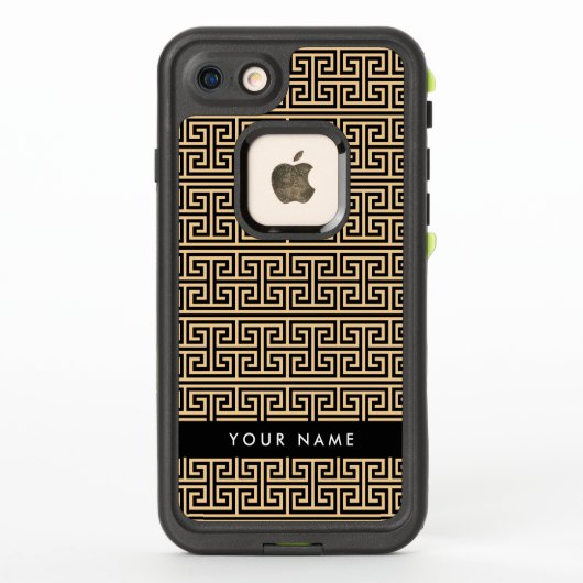ギリシャ柄キーケース ブラウン 名前入れ LifeProof iPhoneケース (裏面)