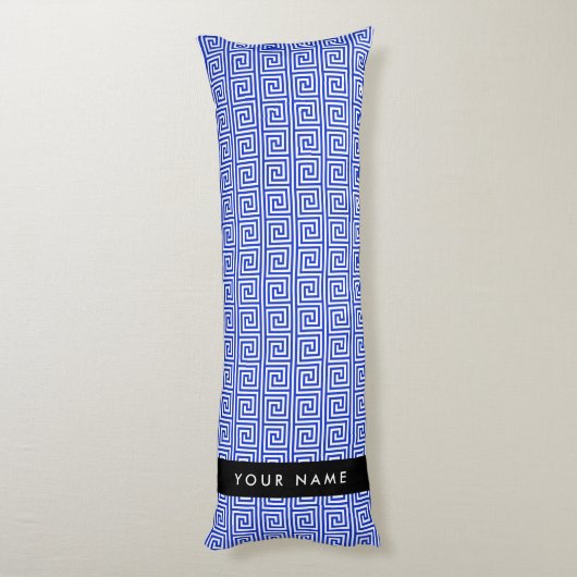 ギリシャ梅垣キー ブルー 名前入り 名前刺繍 ボディピロー (裏面 (縦))