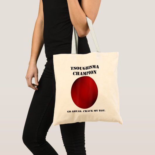 ギリシャ正教会のおもしろい復活祭の赤卵 トートバッグ (正面(商品))