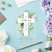 ギリシャ正教会バプテスマ《キリスト教》洗礼式や命名式クロス緑 アクリル招待状 (インサイチュ (ウェディング))